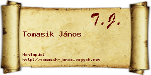 Tomasik János névjegykártya