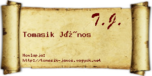 Tomasik János névjegykártya